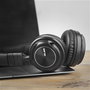 Elbe ABT-590-N Casque audio Bluetooth circum-aural pliable Noir avec microphone et entrée audio Aux-in