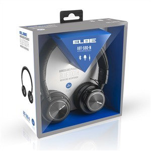 Elbe ABT-590-N Casque audio Bluetooth circum-aural pliable Noir avec microphone et entrée audio Aux-in