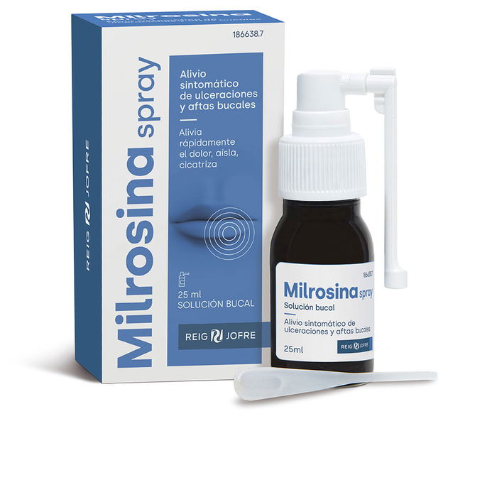 Milrosina Solution Buccale Spray 25 ml - Soulagement Symptomatique des Aphtes et Ulcérations Milrosina Solution Buccale Spray 25 ml - Soulagement Symptomatique des Aphtes et Ulcérations