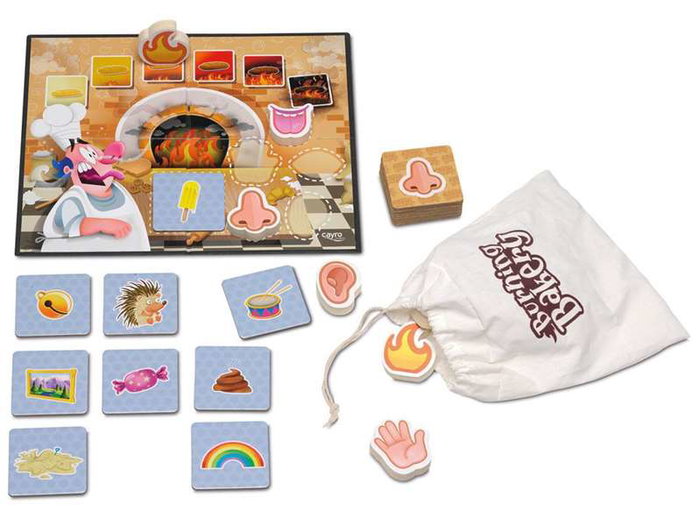 Cayro - Jeu Burning Bakery, jouet en bois FSC et carton pour enfants de 2 ans, multilingue