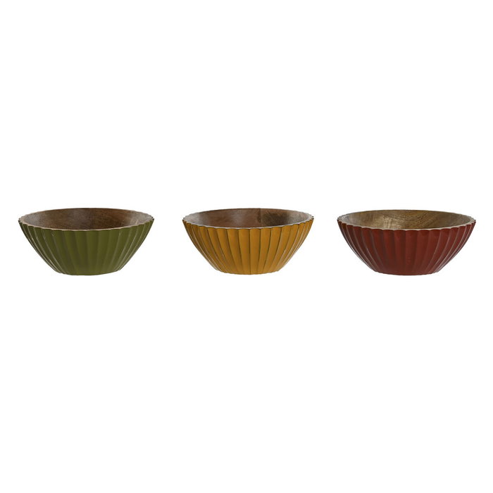 Home ESPRIT Bol pour Apéritifs en Bois de Manguier - Lot de 3 (Jaune, Vert, Corail) Dimensions 15 x 15 x 8 cm Home ESPRIT Bol pour Apéritifs en Bois de Manguier - Lot de 3 (Jaune, Vert, Corail) Dimensions 15 x 15 x 8 cm