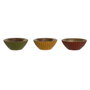 Home ESPRIT Bol pour Apéritifs en Bois de Manguier - Lot de 3 (Jaune, Vert, Corail) Dimensions 15 x 15 x 8 cm