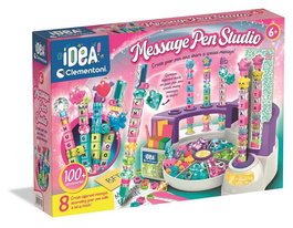 Clementoni - Laboratoire de stylos de couleurs Creator Message avec lettres, perles, stickers et personnages - 41,8x29x7,7 cm