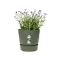 ELHO Pot de fleurs rond Greenville 47 - Plastique recyclé résistant au gel - Réservoir d'eau intégré - Ø 47 x H 44,1 cm - Vert feuille - 55 L