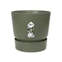 ELHO Pot de fleurs rond Greenville 47 - Plastique recyclé résistant au gel - Réservoir d'eau intégré - Ø 47 x H 44,1 cm - Vert feuille - 55 L
