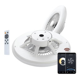 Muvit Lampe de Plafond LED avec Ventilateur Wi-Fi 40 W Compatible Alexa Google Home Siri