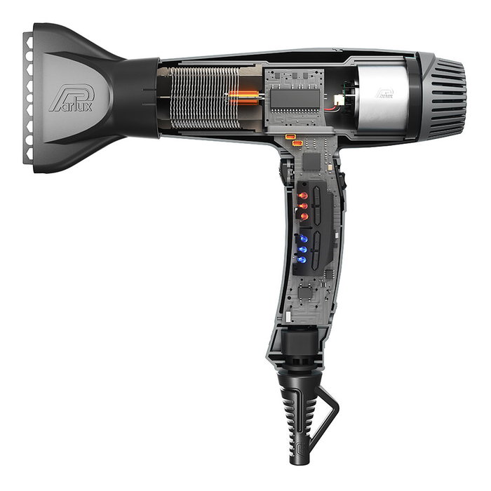 Parlux ELYSIUM Sèche-cheveux professionnel numérique Gris Titane 4 unités Air Ionizer Tech