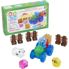 Goliath Jelly Blox - Coffret ferme, jeu de construction avec briques souples et flexibles pour enfants des 2 ans - Univers champetre et animaux