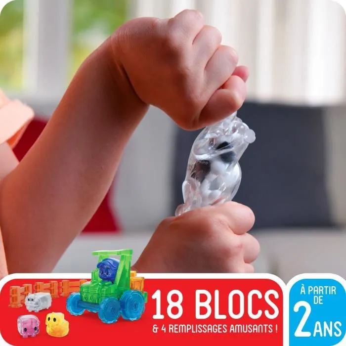 Goliath Jelly Blox - Coffret ferme, jeu de construction avec briques souples et flexibles pour enfants des 2 ans - Univers champetre et animaux
