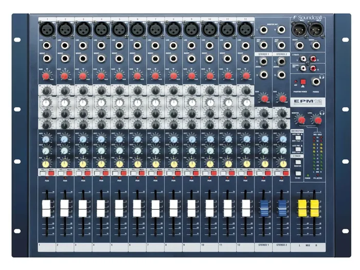 Soundcraft EPM 12 - Table de mixage 12 canaux avec EQ 3 bandes, entrées XLR et jack