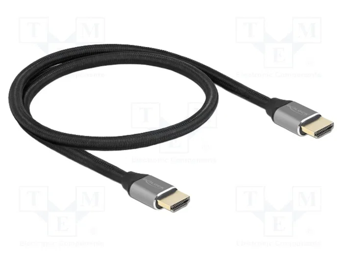 DELOCK Câble HDMI 2.1 Ultra High Speed 0,5m textile noir DELOCK Câble HDMI 2.1 Ultra High Speed 0,5m textile noir