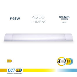 Edm Réglette LED Blanche 48W 3CCT 4200 lm