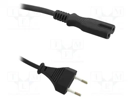 QOLTEC Câble d'alimentation H03VVH2-F CEE 7/16 vers IEC C7 1,4m