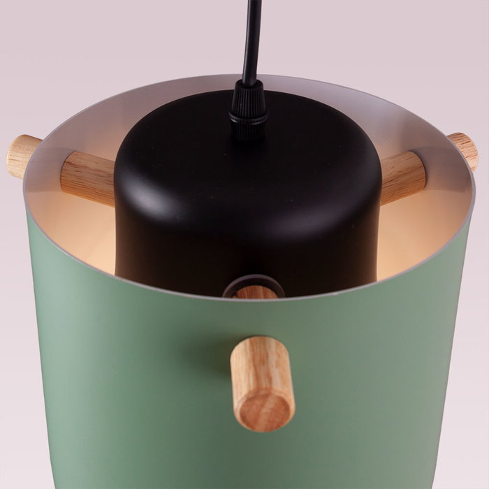 Lampe à Suspension Maliyah en aluminium et bois Lampe à Suspension Maliyah en aluminium et bois