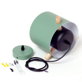 Lampe à Suspension Maliyah en aluminium et bois