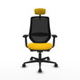 Piqueras y Crespo Chaise de Bureau Mardos Jaune et Noir