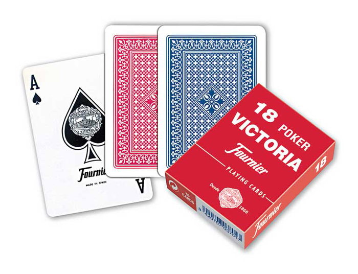 Fournier Jeu de 55 Cartes Poker en Anglais, N.18, Réf. 10023376, Étui Carton avec Index Jumbo Fournier Jeu de 55 Cartes Poker en Anglais, N.18, Réf. 10023376, Étui Carton avec Index Jumbo