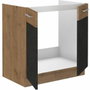 BigBuy Home Meuble sous évier Rock en mélamine, Chêne Lancelot et Gris Mat, 1 porte