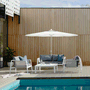 Marbueno Parasol de Jardin Blanc 300 cm en Acier