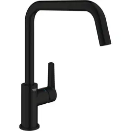 GROHE Start 304702430 Mitigeur de cuisine monocommande Noir mat, bec haut, rotation 150°, StarLight® et eau potable sans plomb