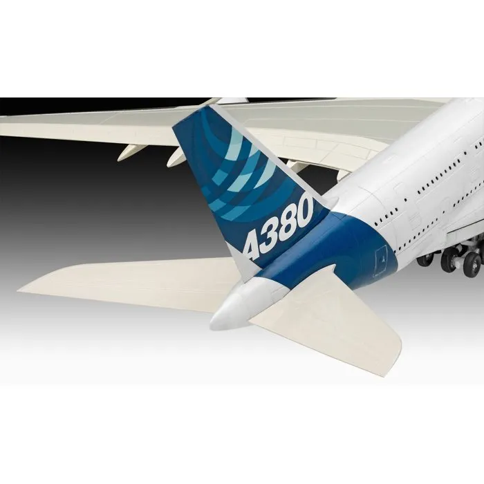 Revell - Maquette Airbus A380 - Model Set Complet avec Colle, Peintures et Accessoires - Reproduction Détailée du Plus Grand Avion de Ligne