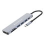 Conceptronic DONN19 Hub USB-C 3.2 Gen 1, 3 ports USB-A + 1 USB-C PD 100W, HDMI 1.4 4K, Gris