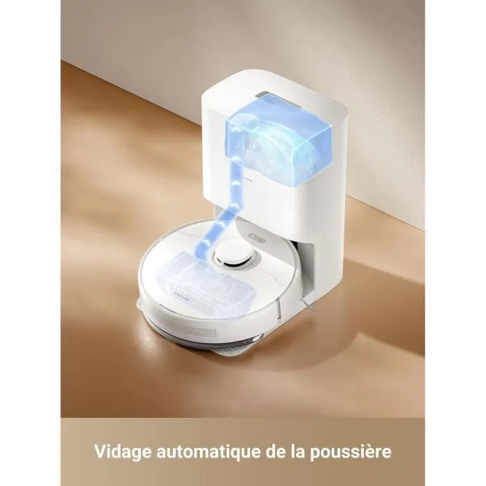 Dreame D10 Plus Gen 2 Robot Aspirateur Laveur avec Vidange Automatique Poussiere Navigation LiDAR Puissance 6000 Pa