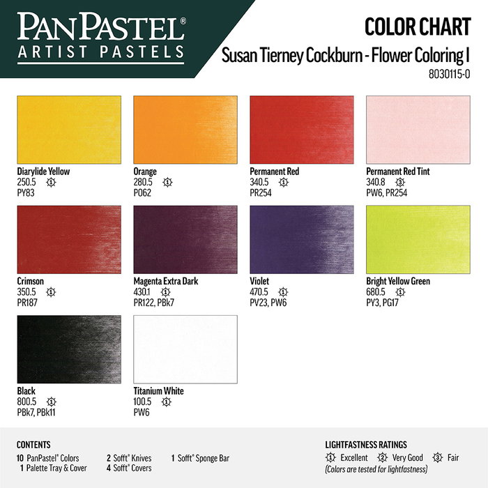 Panpastel PanPastel 10 - Estuche 1 Flor para colorear Susan's Garden