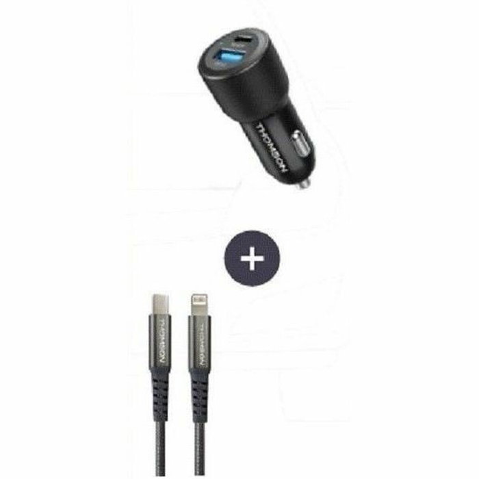 Thomson Pack chargeur de voiture 60 W et câble USB-C vers Lightning 5A 1,5 m
