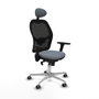Piqueras y Crespo Chaise de Bureau avec Appui-tête Jorquera 3D086G1 Gris