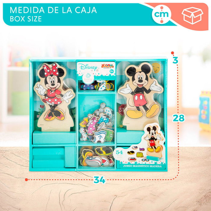 WOOMAX - Jeu magnétique en bois habiller Minnie Disney avec 54 pièces - Dès 3 ans