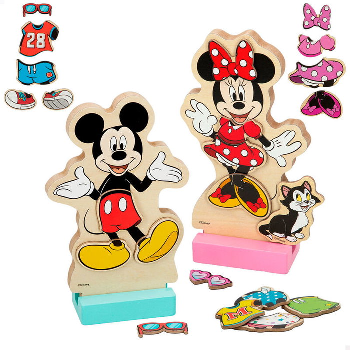 WOOMAX - Jeu magnétique en bois habiller Minnie Disney avec 54 pièces - Dès 3 ans