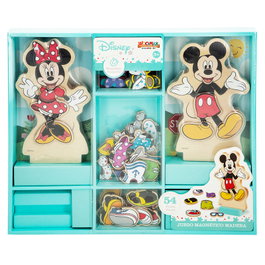 WOOMAX - Jeu magnétique en bois habiller Minnie Disney avec 54 pièces - Dès 3 ans