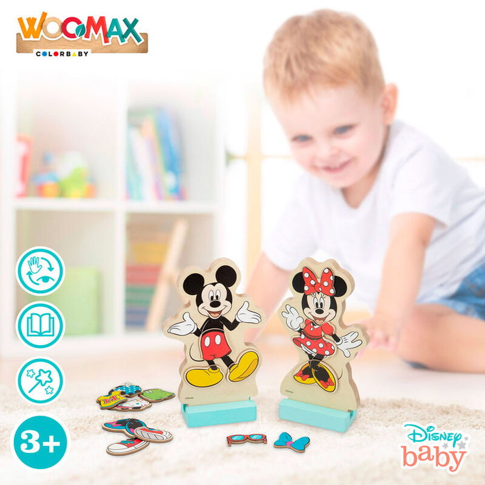 WOOMAX - Jeu magnétique en bois habiller Minnie Disney avec 54 pièces - Dès 3 ans