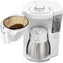 Melitta Cafetière filtre Look V Therm Perfection 1025-15, Blanc/Acier Brossé, 10 tasses, Fonction AromaSelector pour intensité réglable
