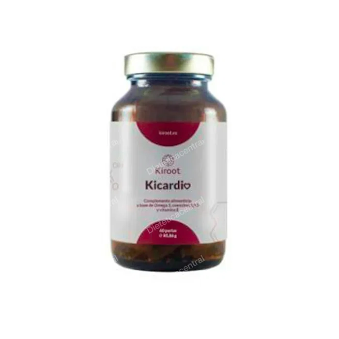 KIROOT Kiroot Kicardio 60 Perlas - Complément alimentaire Omega 3 EPA DHA avec Coenzyme Q10 et Vitamine E pour la santé cardiovasculaire - 60 gélules KIROOT Kiroot Kicardio 60 Perlas - Complément alimentaire Omega 3 EPA DHA avec Coenzyme Q10 et Vitamine E pour la santé cardiovasculaire - 60 gélules