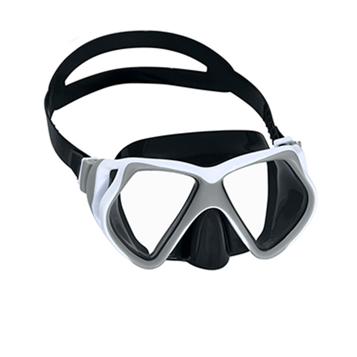 Bestway 22075 Masque de plongée adulte verre trempé couleur assortie sangle silicone +14 ans plage et piscine