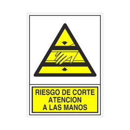 DUVER Signalisation Adhésive 396 105x74'' R.Corte Manos Riesgo De Corte Atencion A Las Manos