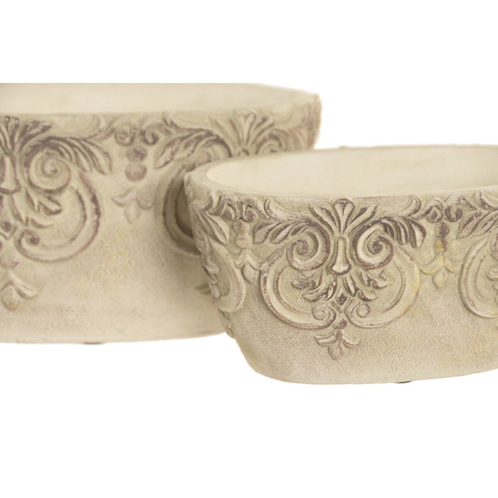 Home ESPRIT Centre de Table Blanc Ciment 22 x 14 x 11 cm (2 Unités)