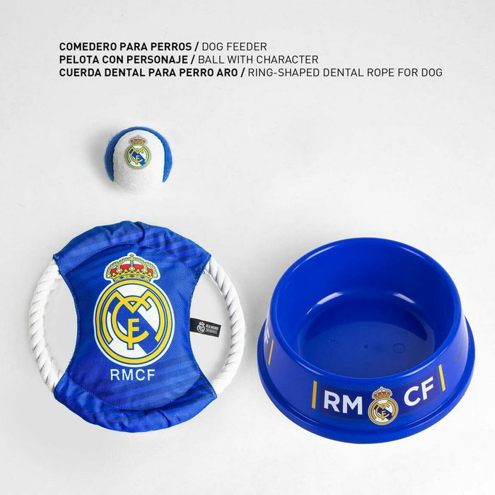 Coffret de bienvenue pour chiens Real Madrid C.F. Bleu 21,0 x 21,0 x 8,8 cm 3 Pièces