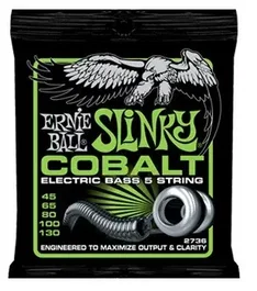 ERNIE BALL Jeu de cordes Slinky Cobalt pour basse électrique 5 cordes 45-130