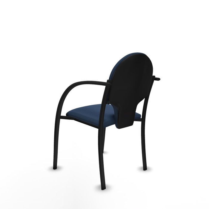 Piqueras Y Crespo Chaise Hellín Bleu marine avec Bras fixes et Similicuir