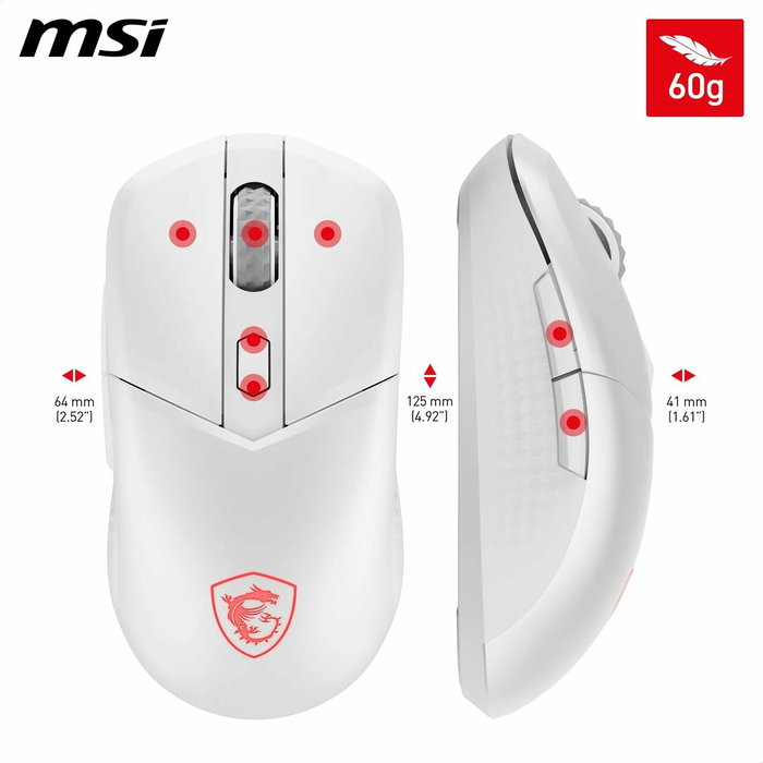MSI VERSA 300 Wireless White 8000 DPI MSI VERSA 300 Wireless White 8000 DPI
