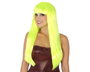 Perruque longue et lisse jaune avec frange, 60 cm, 120 g - Déguisement cosplay carnaval