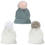 Sensly Bonnet avec pompon en fausse fourrure