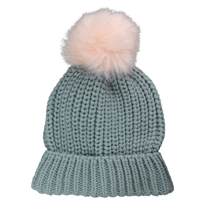 Sensly Bonnet avec pompon en fausse fourrure
