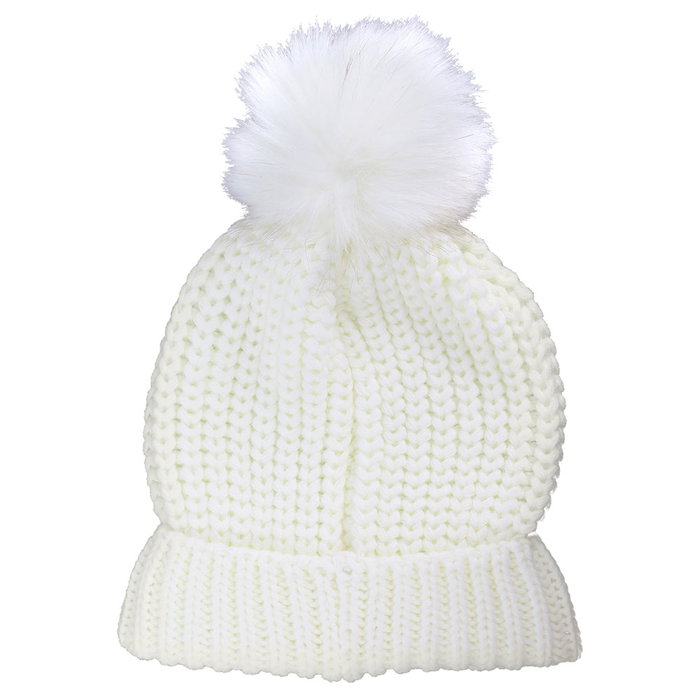 Sensly Bonnet avec pompon en fausse fourrure