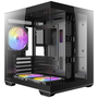 Antec CX60M ARGB micro ATX Boîtier PC Gaming Mini Tour Noire avec Panneau Latéral en Verre Trempé, 3 Ventilateurs 120mm, USB 3.2
