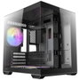 Antec CX60M ARGB micro ATX Boîtier PC Gaming Mini Tour Noire avec Panneau Latéral en Verre Trempé, 3 Ventilateurs 120mm, USB 3.2