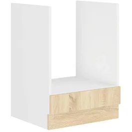 SARA Meuble bas four - Finition chêne sonoma - Dimensions L60xP48xH82 cm - À monter - Porte avec poignée incluse - Plan de travail non inclus